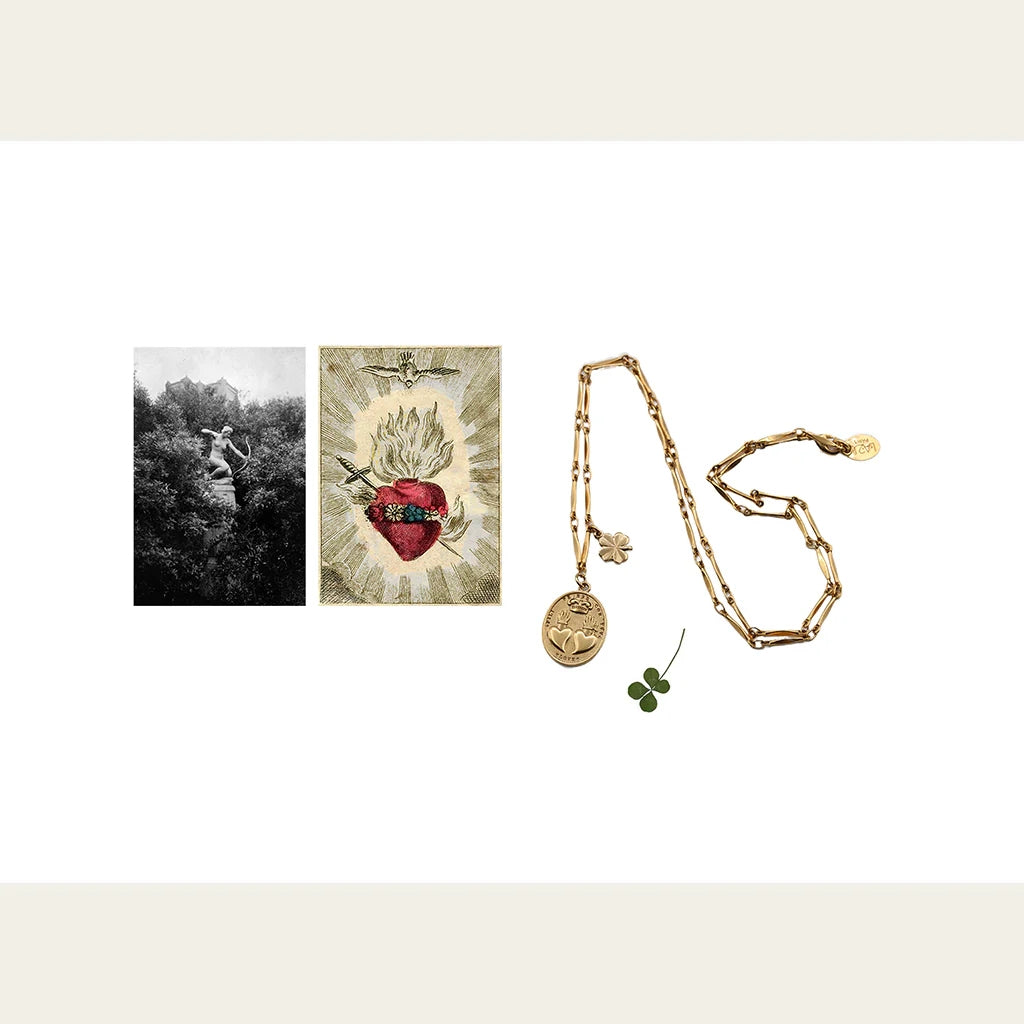 Sacha Médaille Coeur Double Heart Necklace