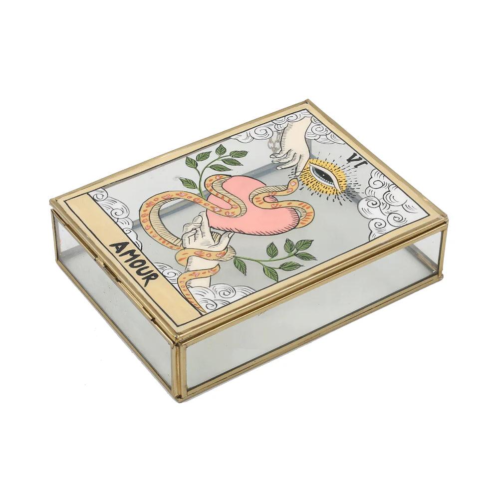 Amour Vintage Glass Storage Box L