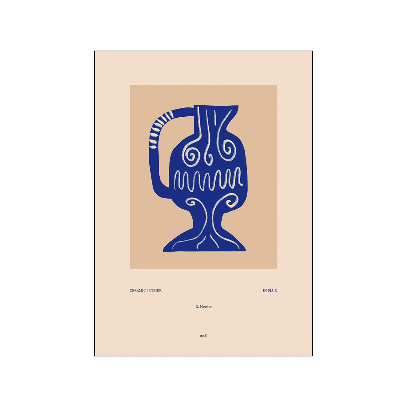 Ceramic Pitcher in blue - 30 x 40 cm