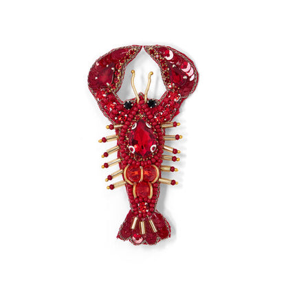 Lobster Embroidered Brooch 龍蝦刺繡胸針