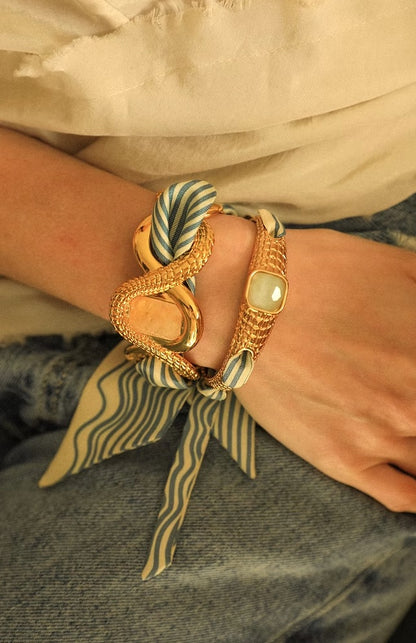 Marinière neutral Sailor 1cm ribbon bracelet