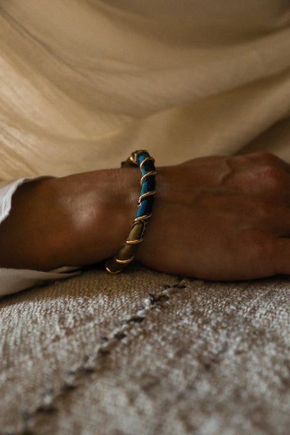 Chapanoir (Olive) 1cm Ribbon Bracelet
