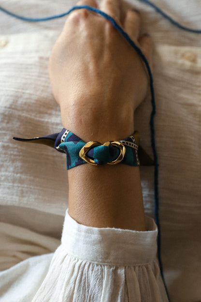 Chapanoir (Olive) 4cm Ribbon Bracelet
