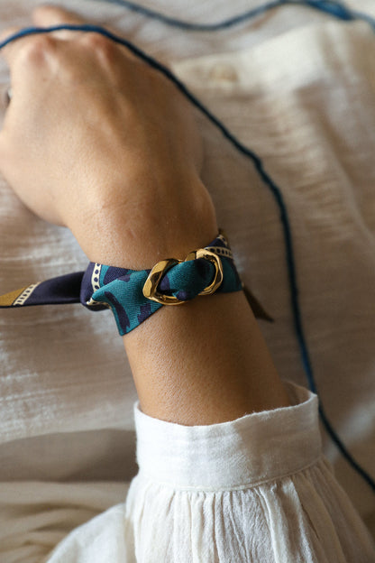 Chapanoir (Olive) 4cm Ribbon Bracelet
