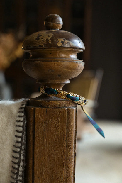 Chapanoir (Olive) 1cm Ribbon Bracelet