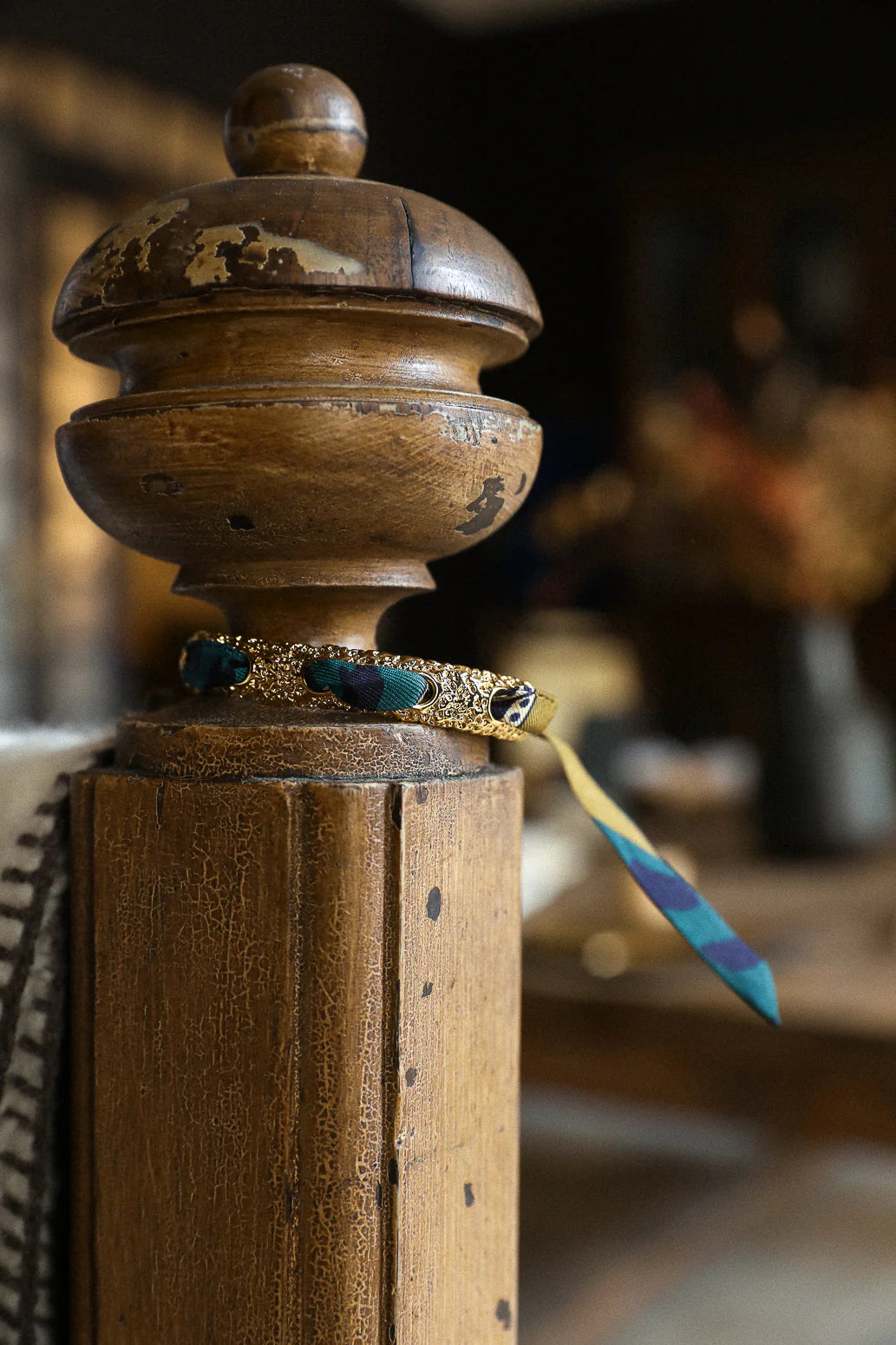 Chapanoir (Olive) 1cm Ribbon Bracelet