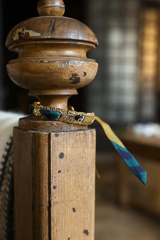 Chapanoir (Olive) 1cm Ribbon Bracelet