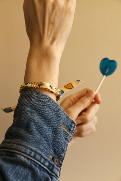 Les Mots Bleus 1cm Ribbon Bracelet