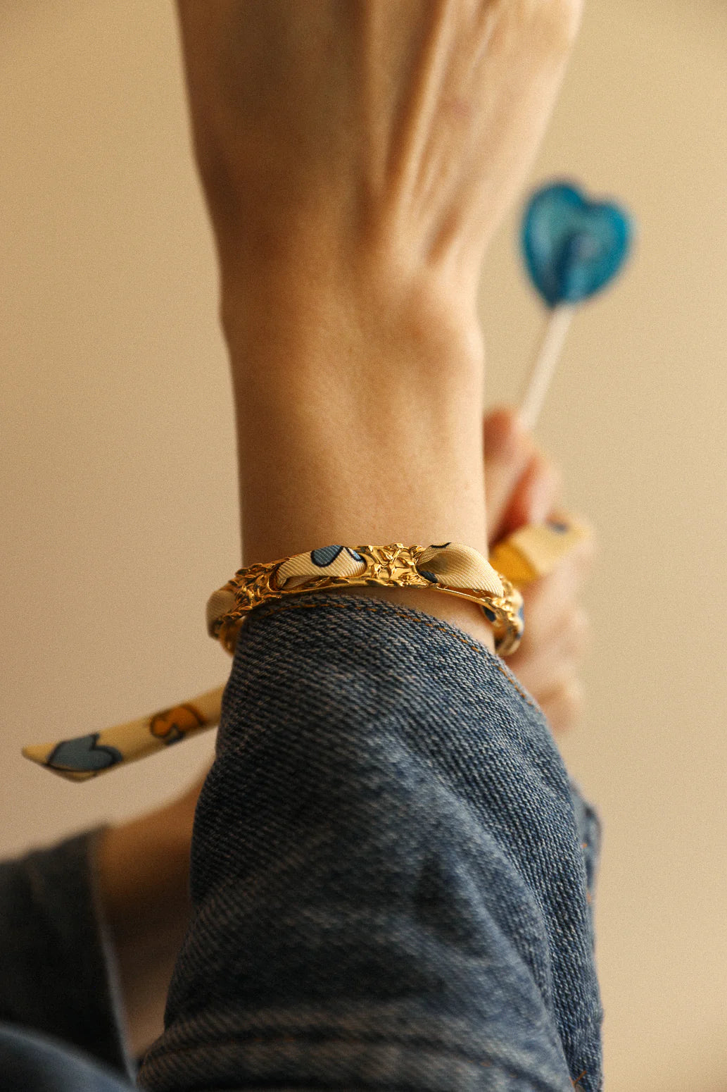 Les Mots Bleus 1cm Ribbon Bracelet