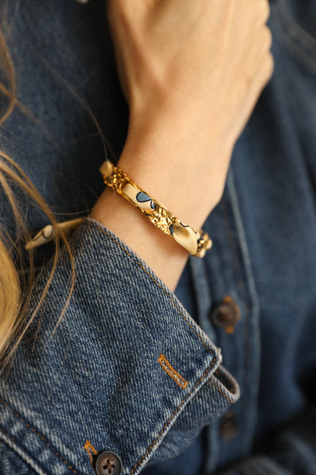 Les Mots Bleus 1cm Ribbon Bracelet