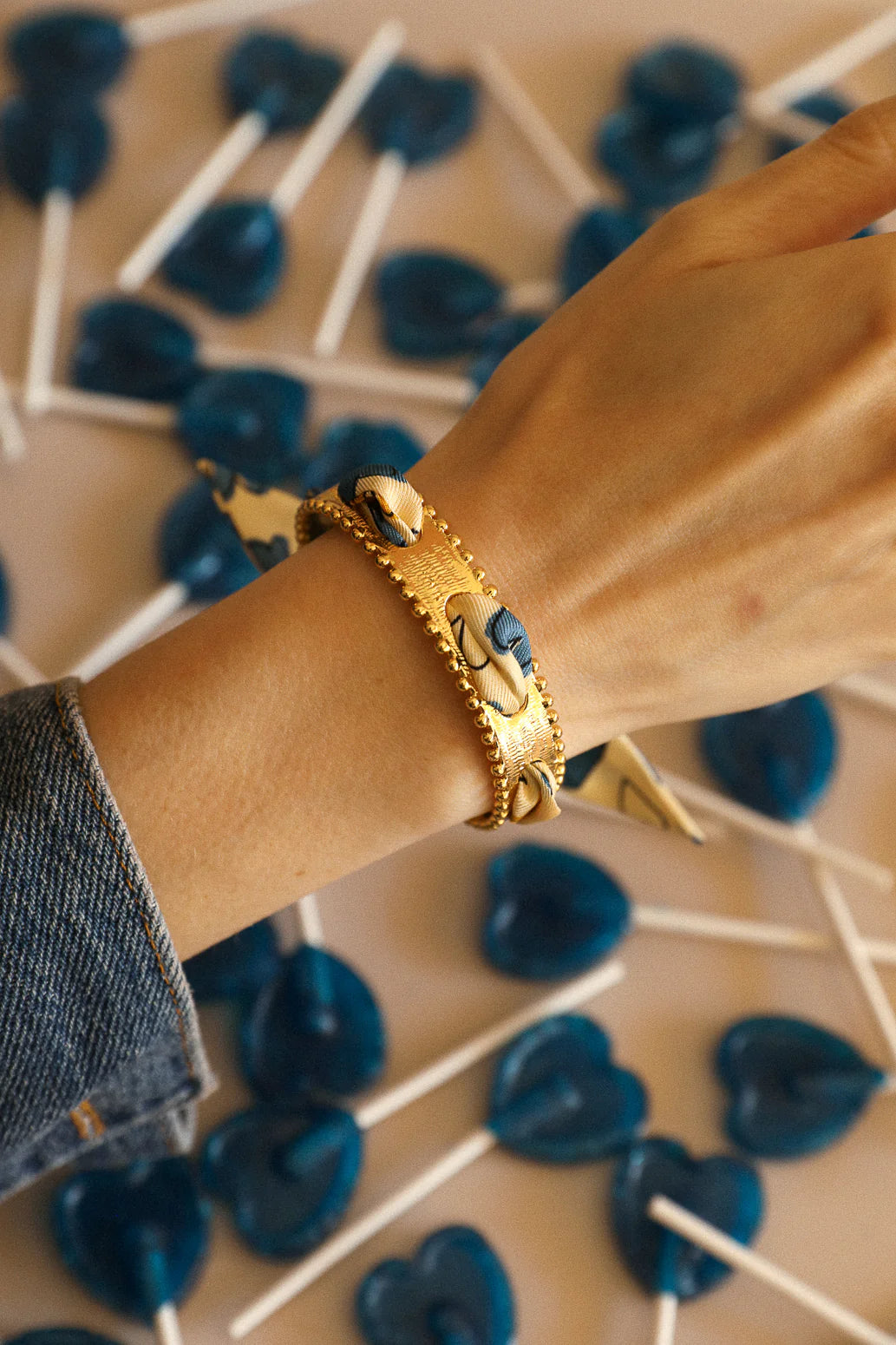Les Mots Bleus 2cm Ribbon Bracelet
