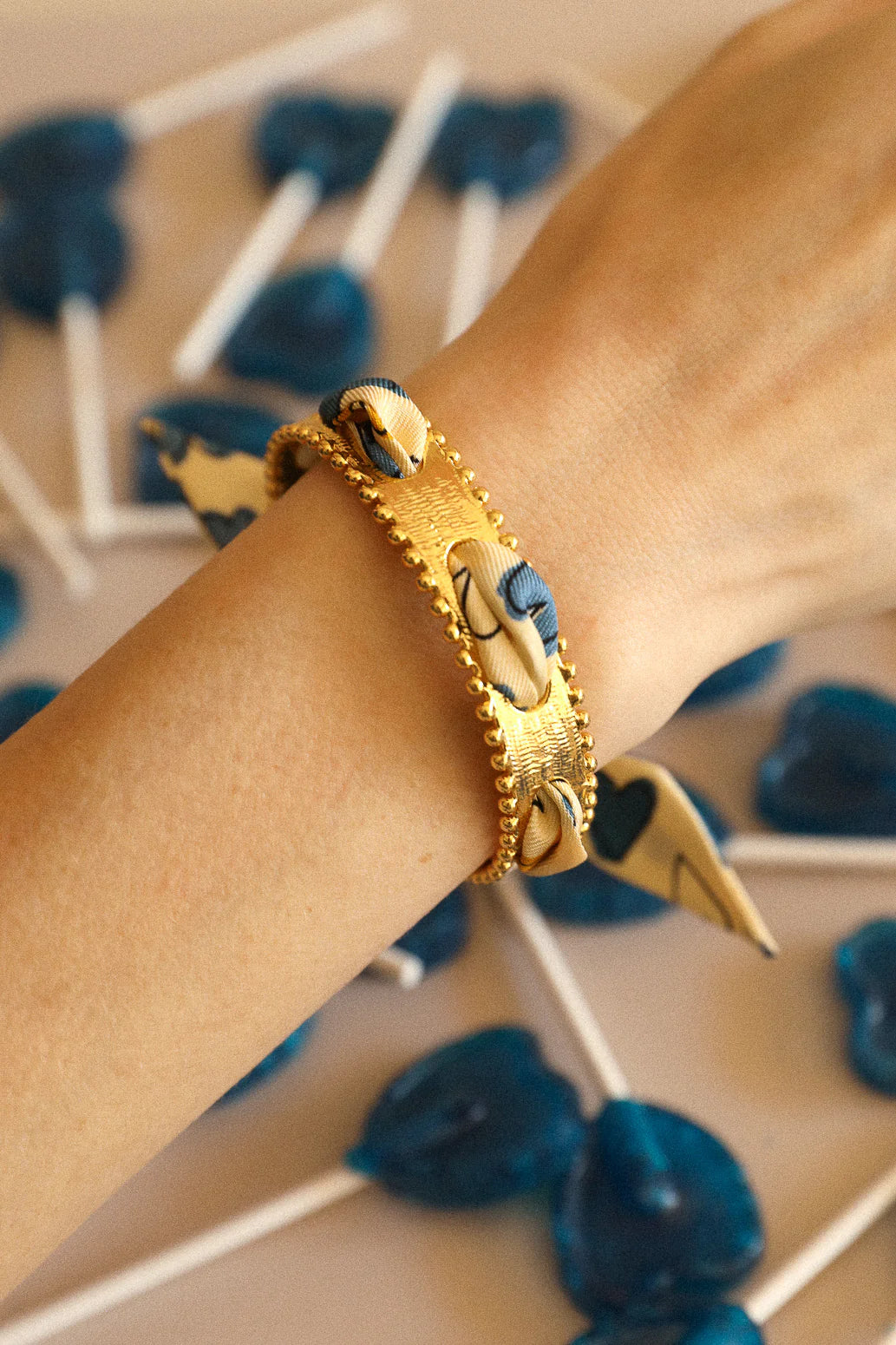 Les Mots Bleus 2cm Ribbon Bracelet