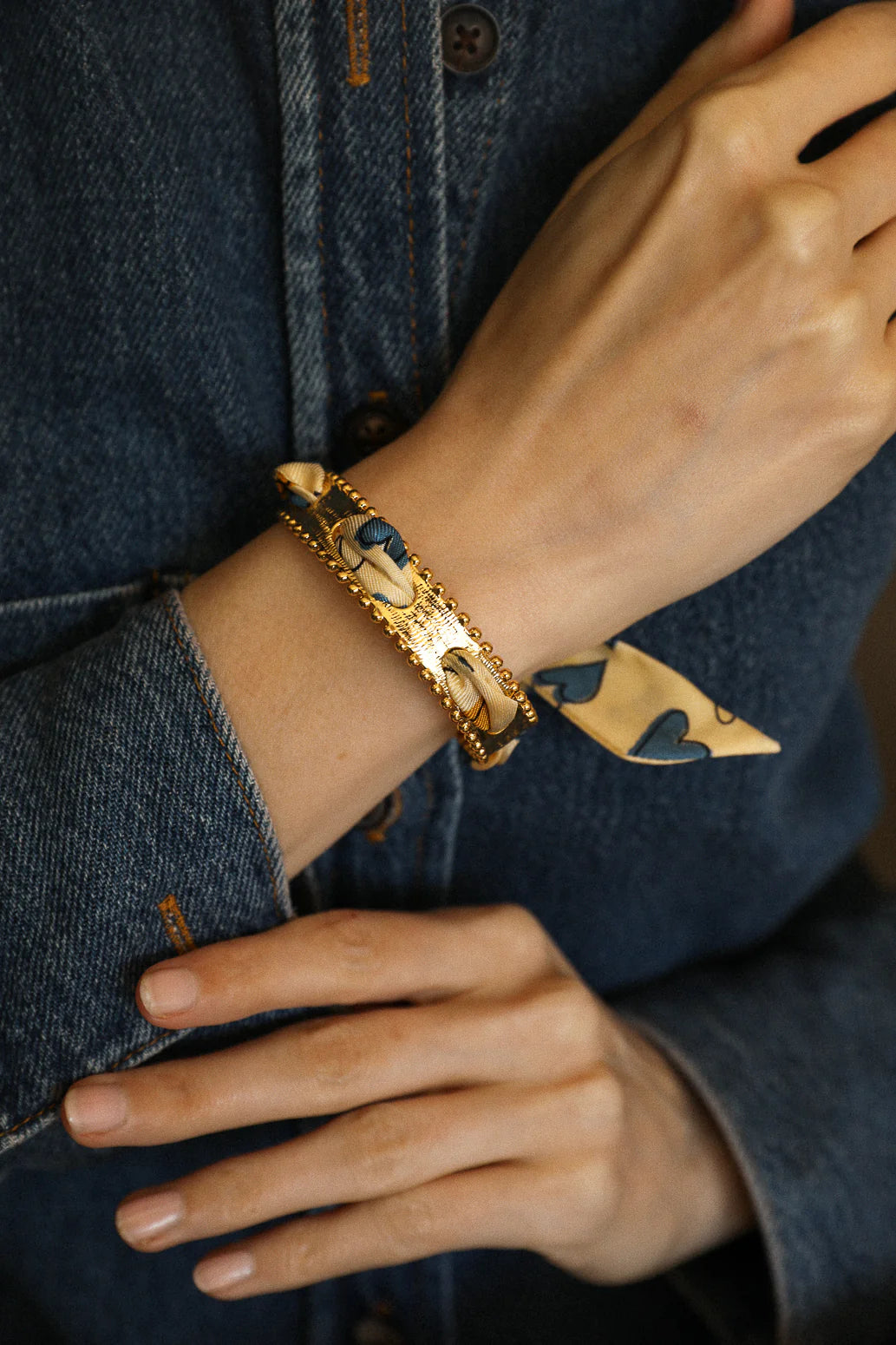 Les Mots Bleus 2cm Ribbon Bracelet