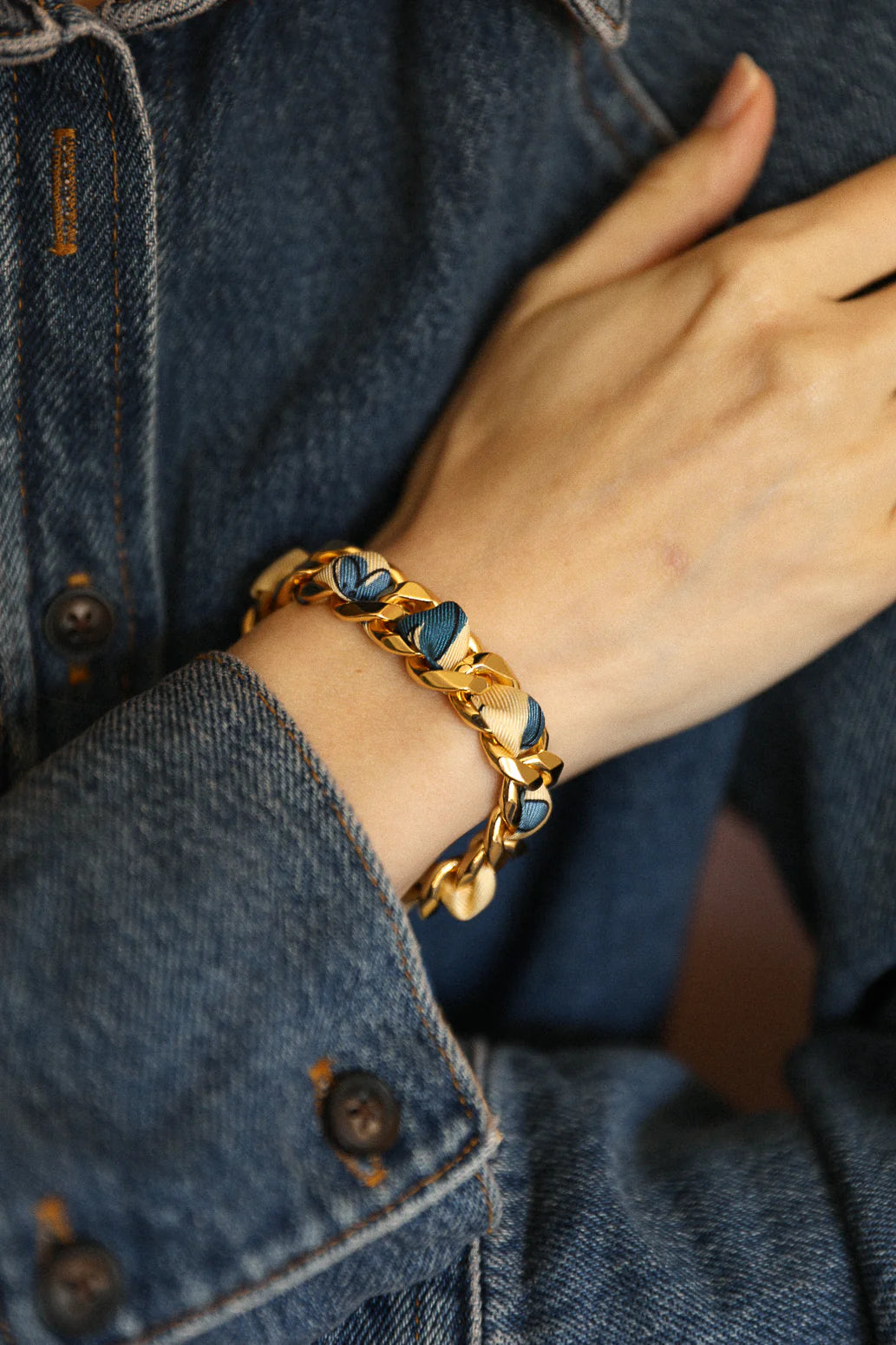 Les Mots Bleus 1cm Ribbon Bracelet