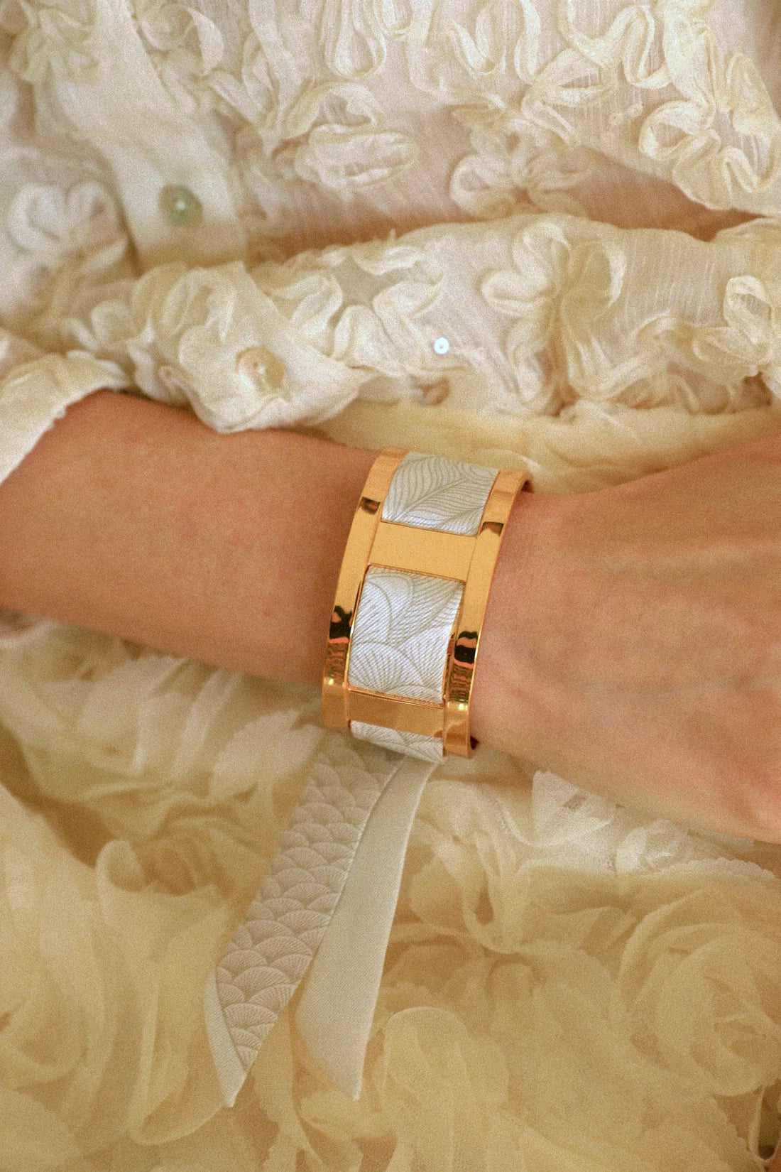 Paon Mariage Peacock Wedding 2cm Ribbon Bracelet
