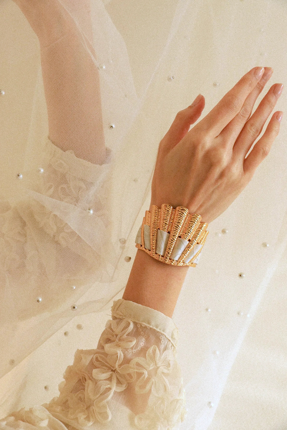 Paon Mariage Peacock Wedding 2cm Ribbon Bracelet