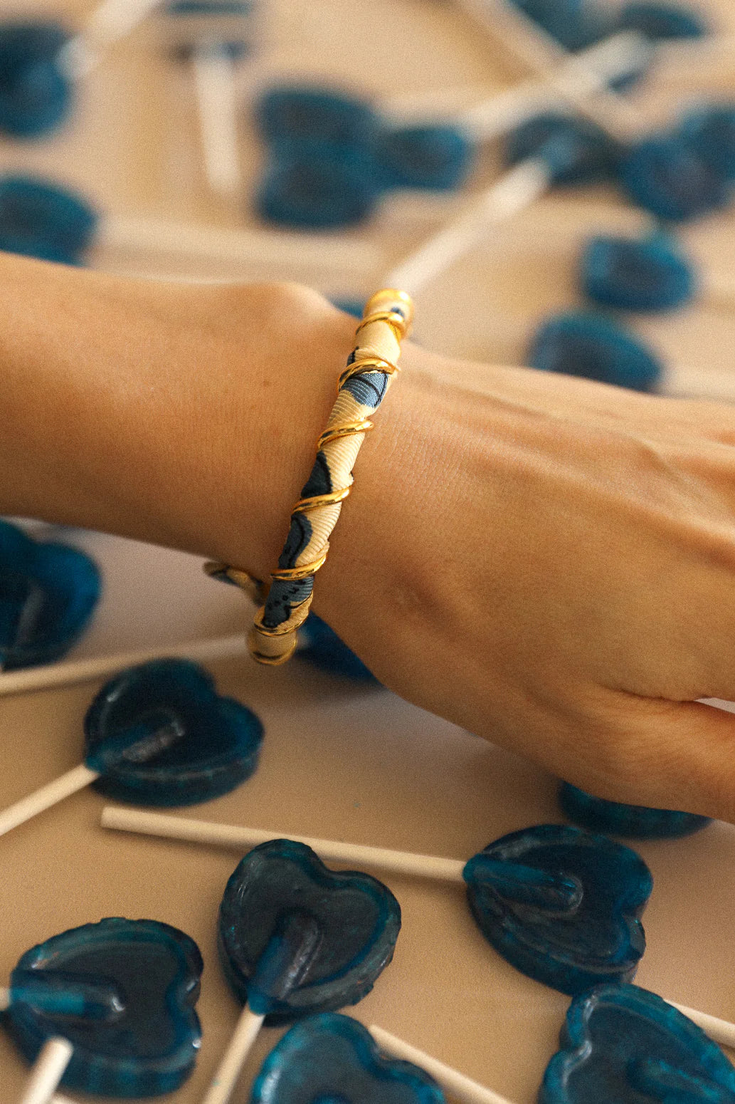Les Mots Bleus 1cm Ribbon Bracelet