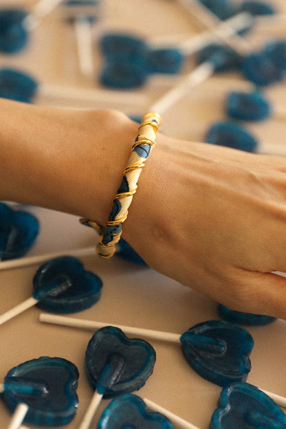 Les Mots Bleus 1cm Ribbon Bracelet