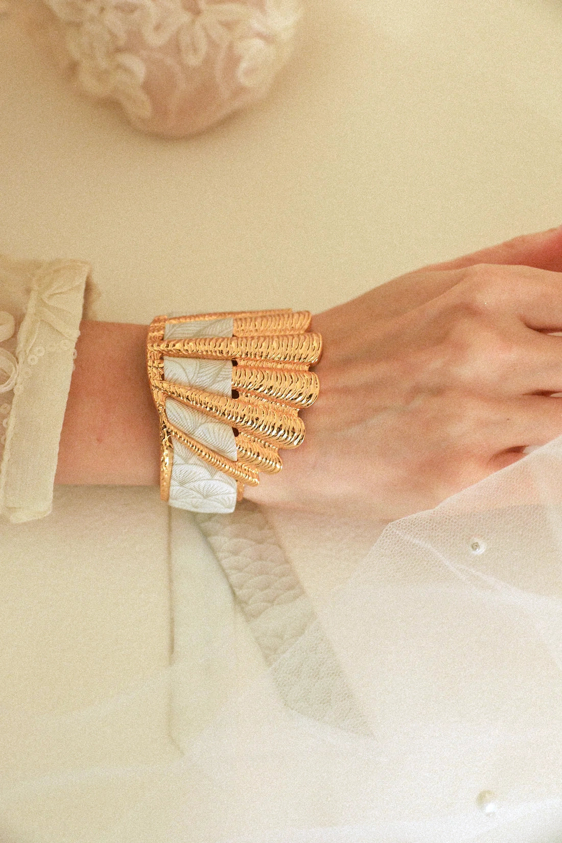 Paon Mariage Peacock Wedding 2cm Ribbon Bracelet