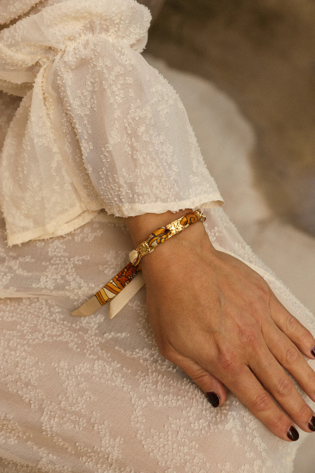 Adresse Inconnue Snow Unknown Land 1cm Ribbon Bracelet