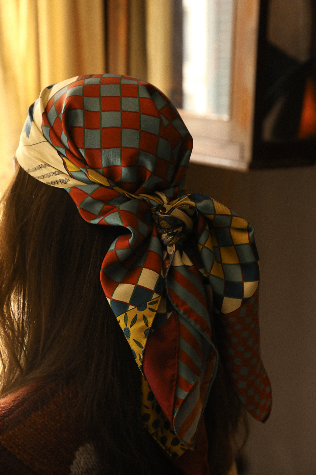 Gypsy Tales Neutral 90cm Silk Scarf