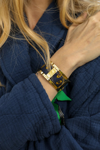Cerf Bohème Vert Bohemian Deer (Green) 2cm Ribbon Bracelet