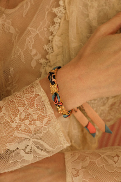 Colorful Pirate 1cm Ribbon Bracelet