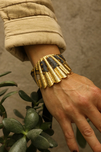 Cerf Bohème Black 2cm Silk Ribbon Bracelet