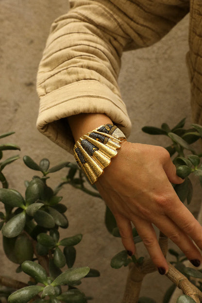 Cerf Bohème Black 2cm Silk Ribbon Bracelet