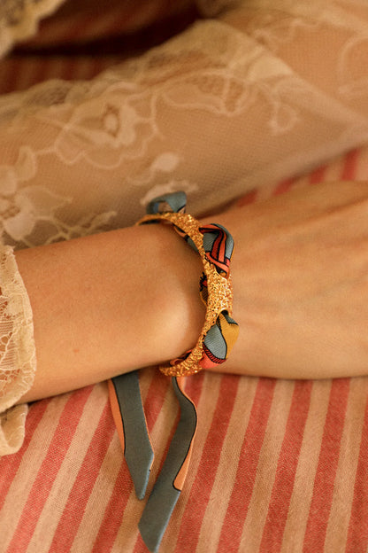 Colorful Pirate 1cm Ribbon Bracelet