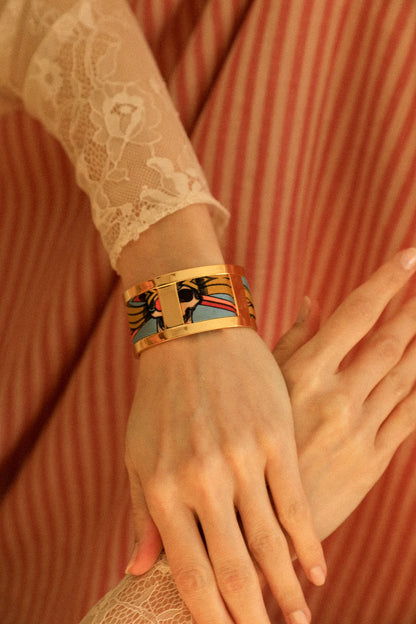 Pirate colored Pirate 2cm ribbon bracelet
