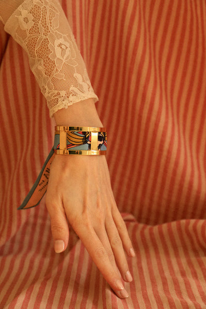 Pirate colored Pirate 2cm ribbon bracelet