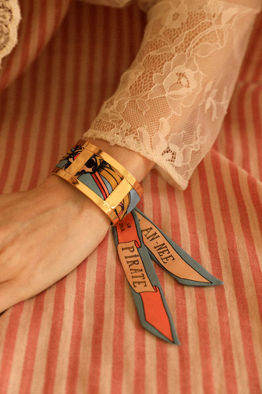 Pirate colored Pirate 2cm ribbon bracelet