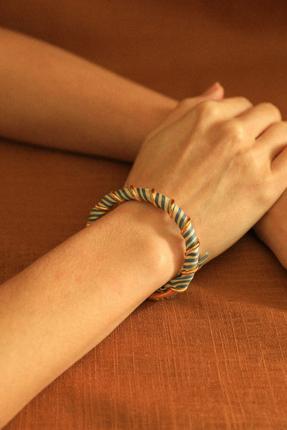 Marinière neutral Sailor 1cm ribbon bracelet