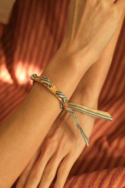 Marinière neutral Sailor 1cm ribbon bracelet