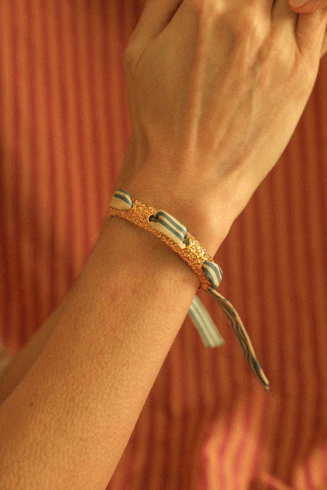 Marinière neutral Sailor 1cm ribbon bracelet