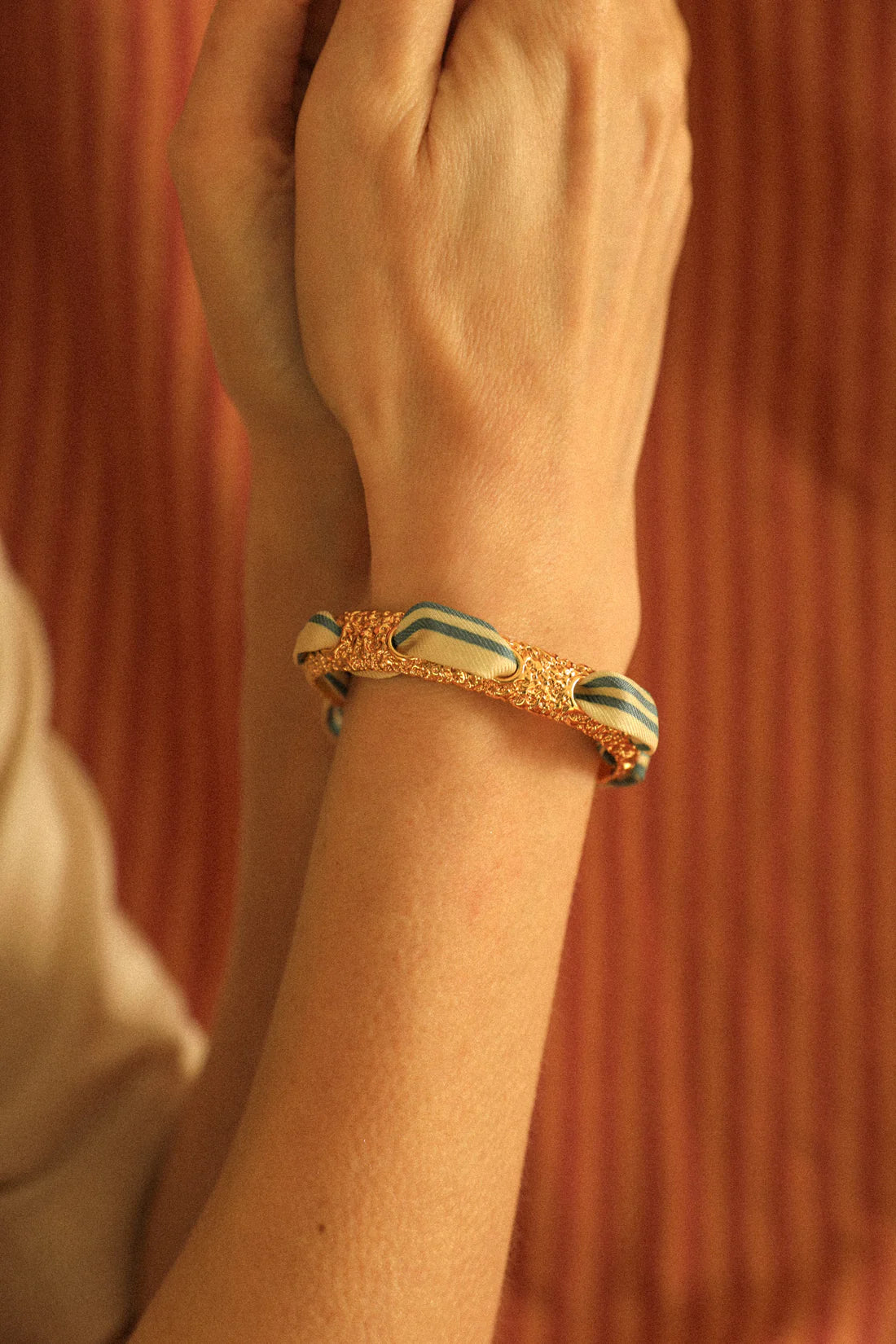 Marinière neutral Sailor 1cm ribbon bracelet