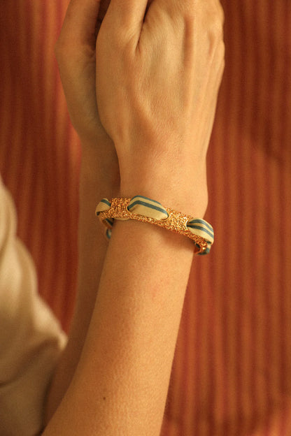 Marinière neutral Sailor 1cm ribbon bracelet