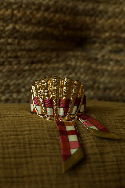 Tartan Plaid 2cm Ribbon Bracelet