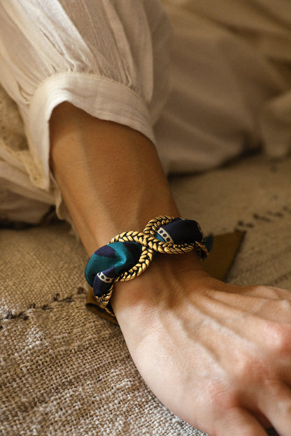 Chapanoir (Olive) 4cm Ribbon Bracelet
