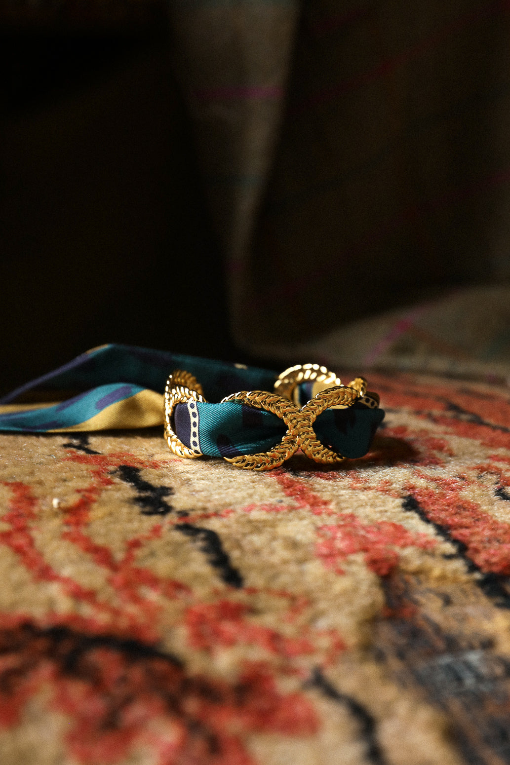 Chapanoir (Olive) 4cm Ribbon Bracelet