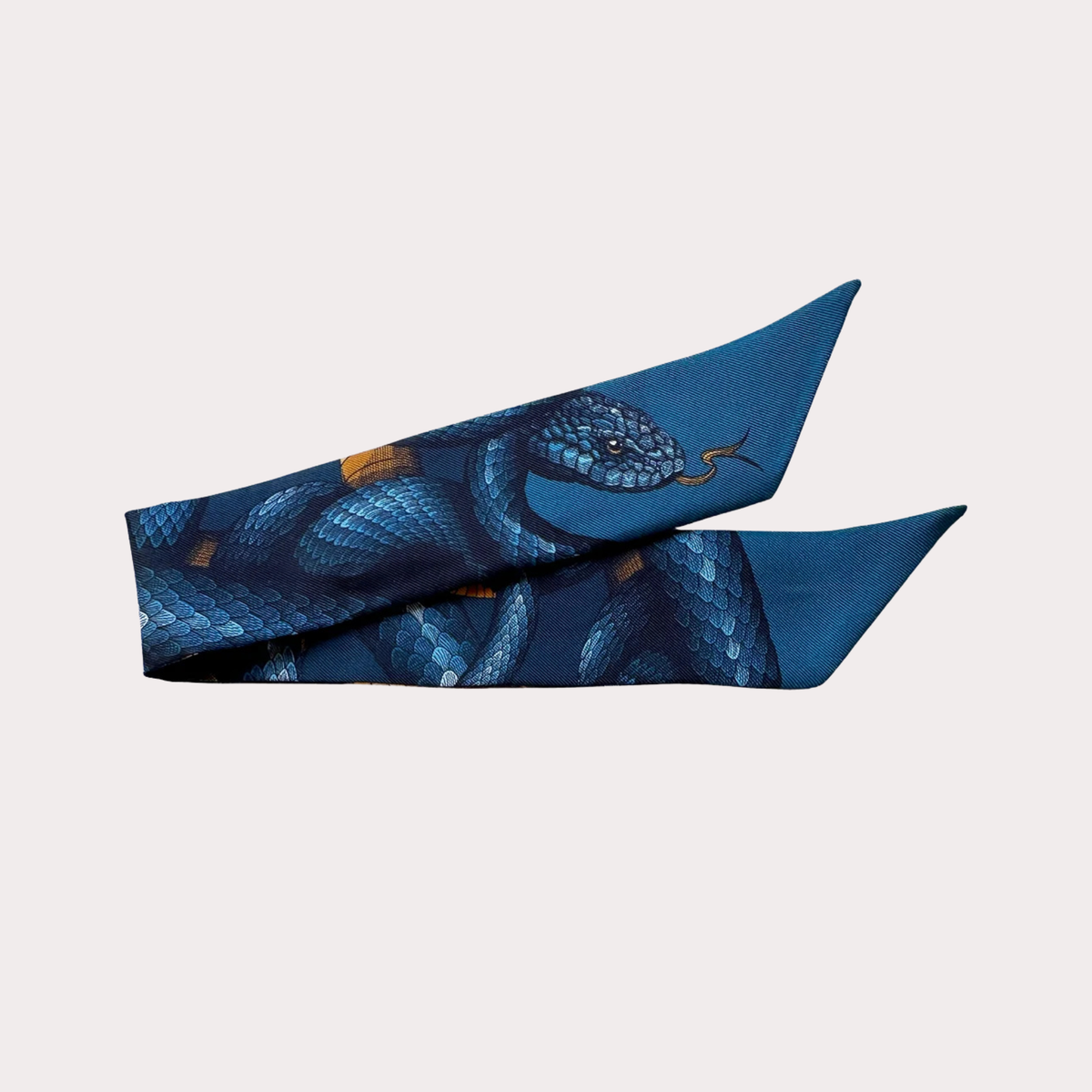 Serpents Bleu 午夜蛇影 4cm真絲絲帶