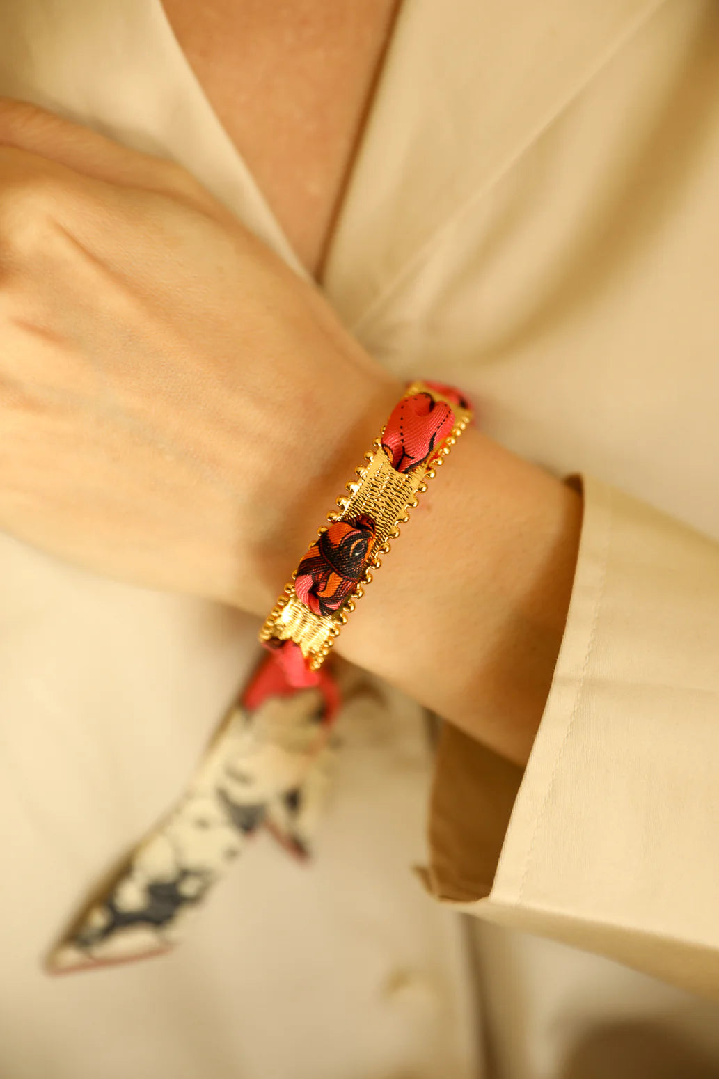 Parrot neutral parrot 2cm ribbon bracelet