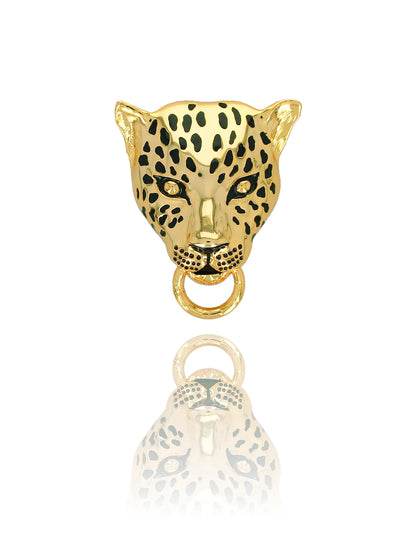 Broche Léopard émaillée 金色琺瑯獵豹胸針
