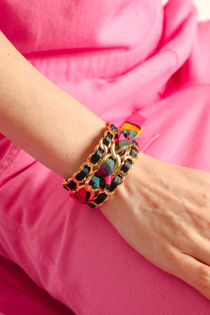 Parrot neutral parrot 2cm ribbon bracelet
