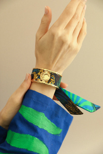 Parrot neutral parrot 2cm ribbon bracelet