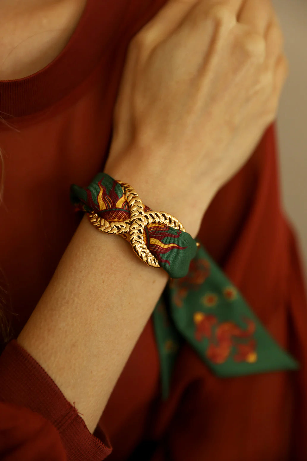 Paon Mariage Peacock Wedding 4cm Ribbon Bracelet