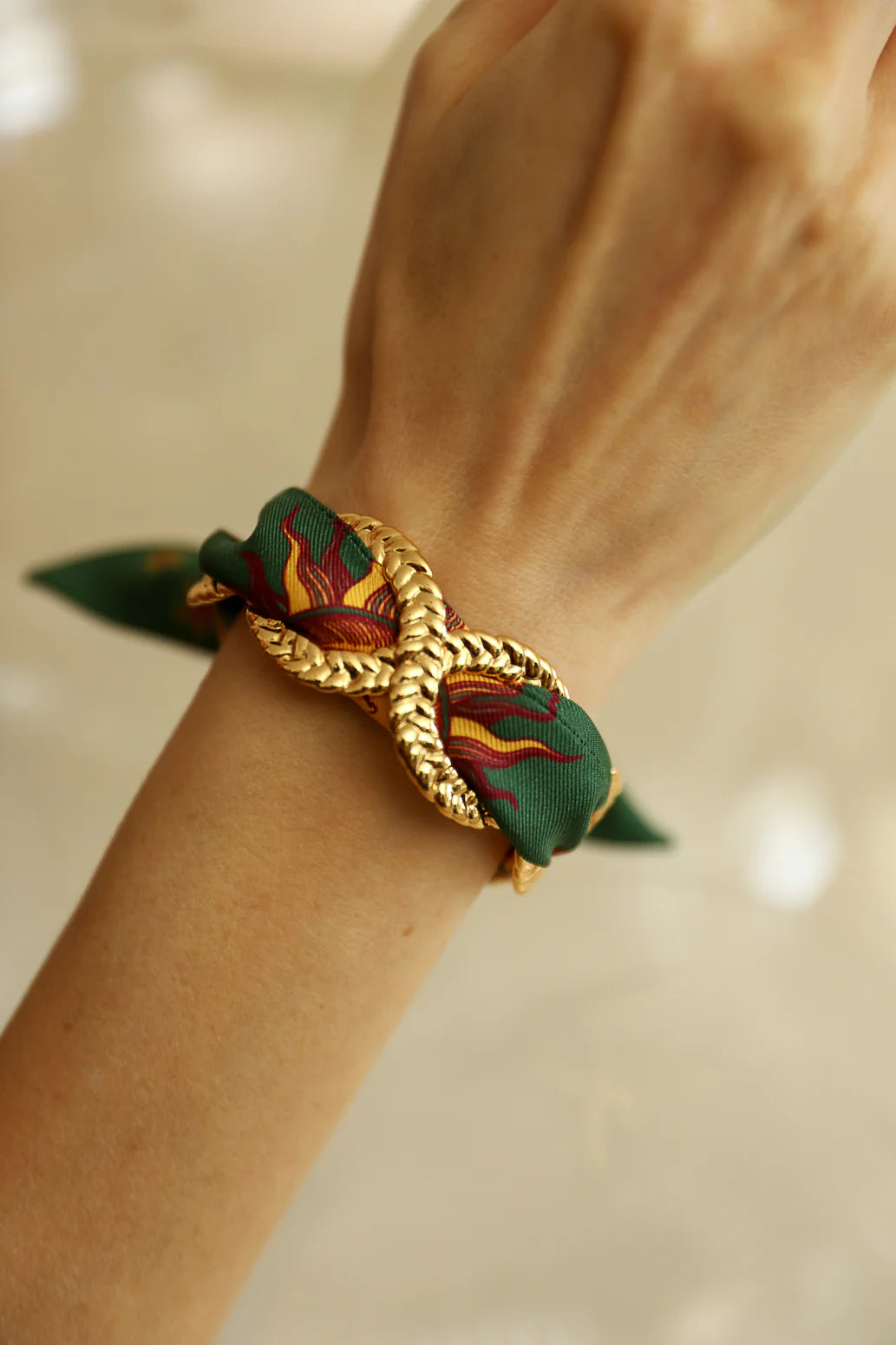 Paon Mariage Peacock Wedding 4cm Ribbon Bracelet