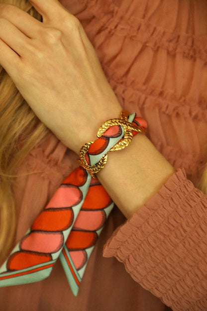 Paon Mariage Peacock Wedding 4cm Ribbon Bracelet