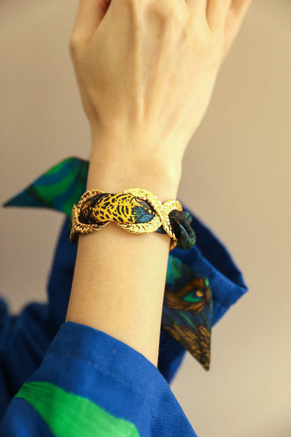 Paon Mariage Peacock Wedding 4cm Ribbon Bracelet